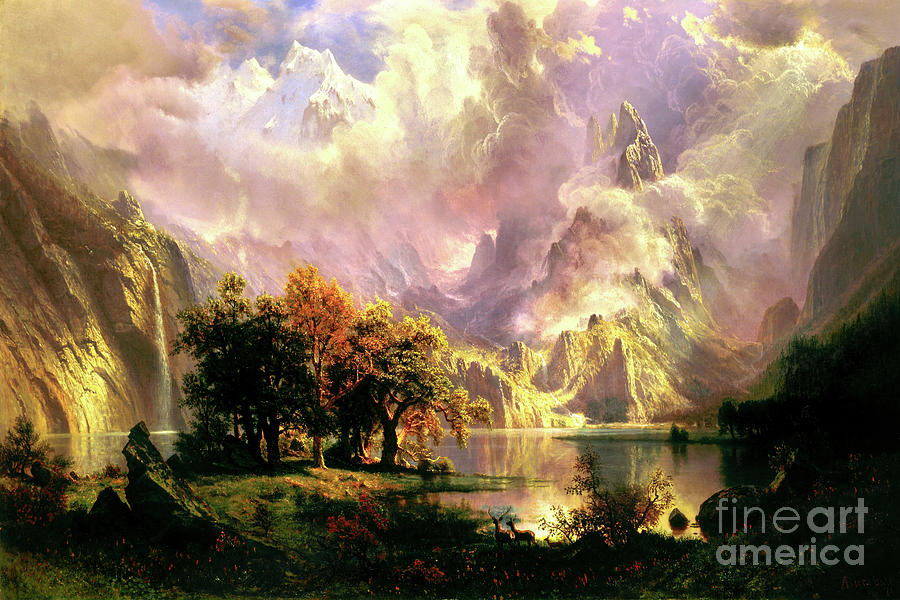Remastered Art Rocky Mountain Landscape by Albert Bierstadt 20220422a Painting by Albert-Bierstadt