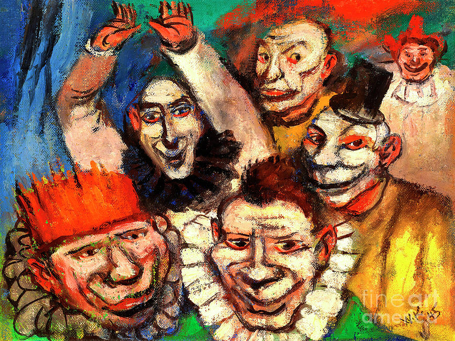 Doll Painting - Remastered Art Sextet Of Clowns by Walt Kuhn 20240114 by Walt Kuhn