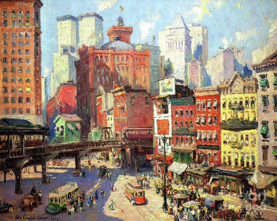 Remastered Art South Ferry New York by Colin Campbell Cooper 20220411 Painting by Colin Campbell Cooper