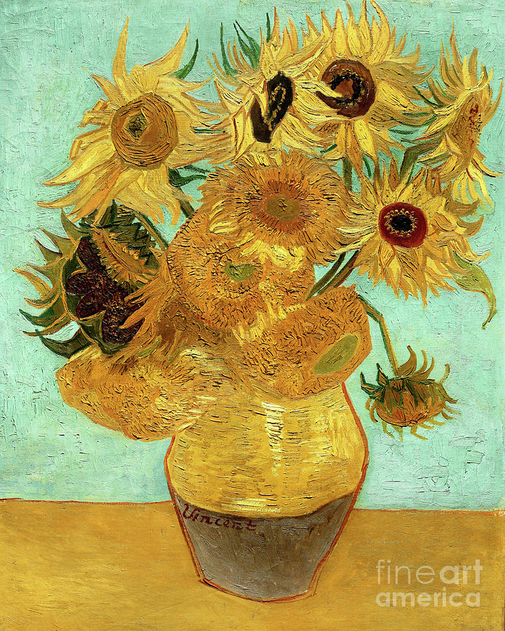 Remastered Art Sunflowers by Vincent Van Gogh 20231227 Painting by Vincent Van-Gogh