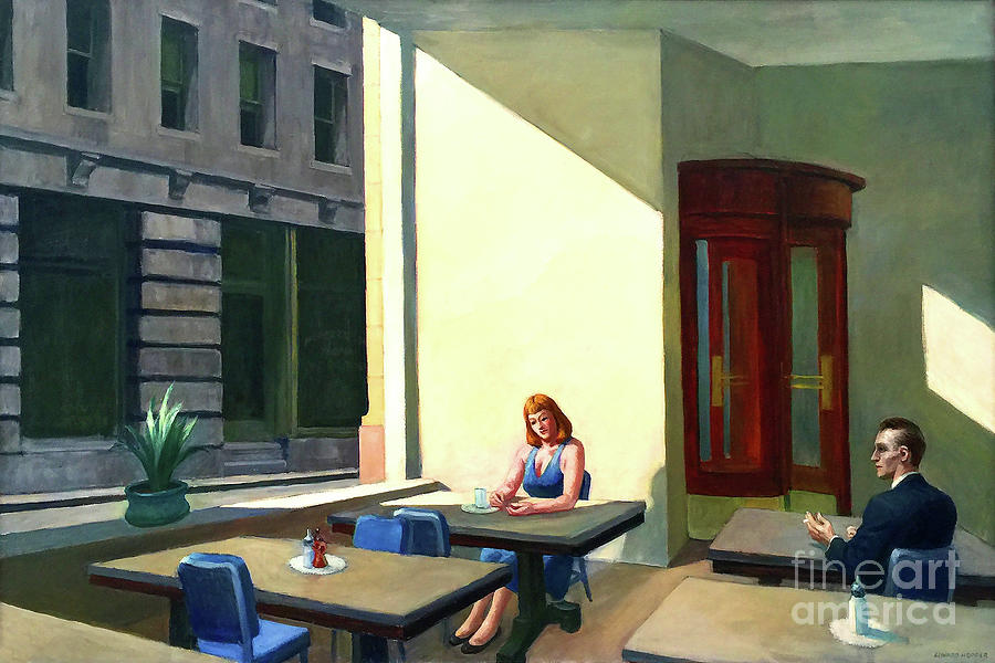 Edward Hopper Painting - Remastered Art Sunlight In A Cafeteria by Edward Hopper 20240106 by Edward-Hopper
