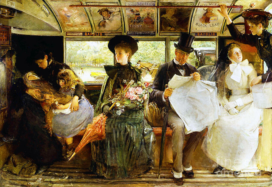 Remastered Art The Bayswater Omnibus by George William Joy 20240 Painting by George William Joy