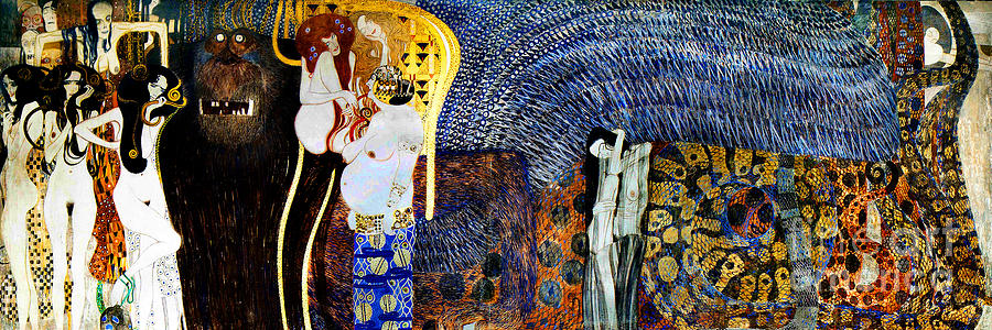Remastered Art The Beethoven Frieze The Hostile Powers by Gustav Klimt 20220112 Painting by Gustav-Klimt