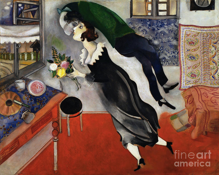 Remastered Art The Birthday by Marc Chagall 20220115 Painting by Marc Chagall