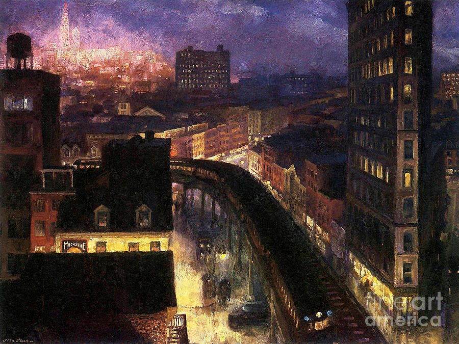 Remastered Art The City From Greenwich Village by John French Sloan 20220411 Painting by John French Sloan