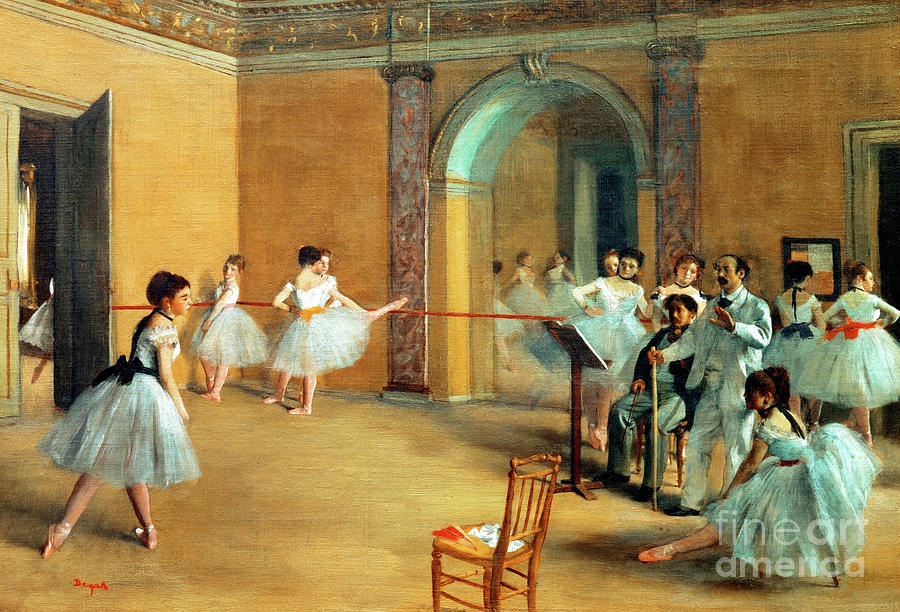 Edgar Degas Painting - Remastered Art The Dance Foyer at the Opera on The Rue Le Peletier by Edgar Degas 20231213 by Edgar-Degas