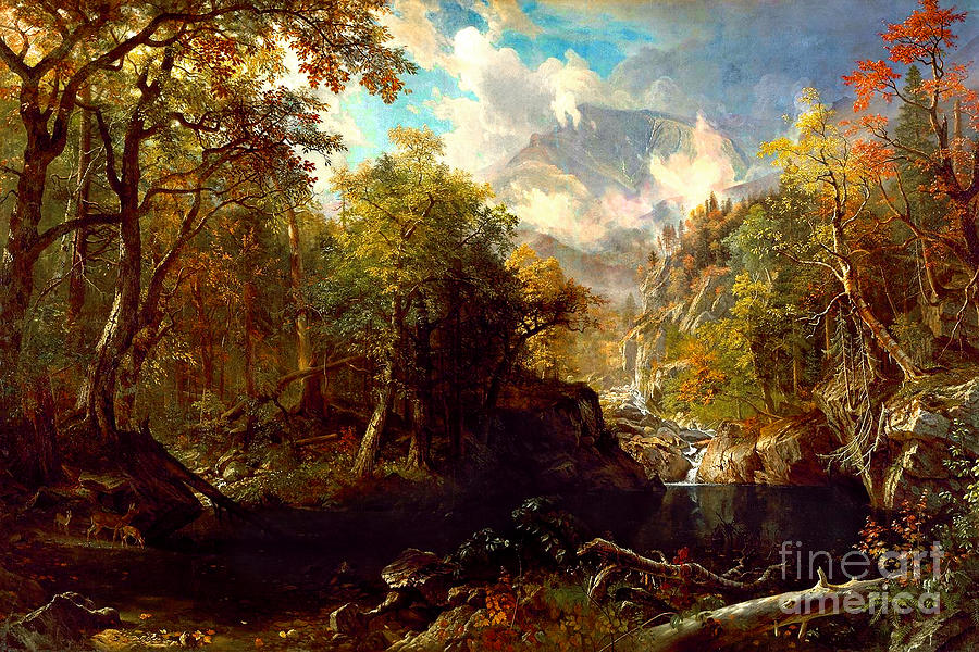 Remastered Art The Emerald Pool by Albert Bierstadt 20220428 Painting by Albert-Bierstadt