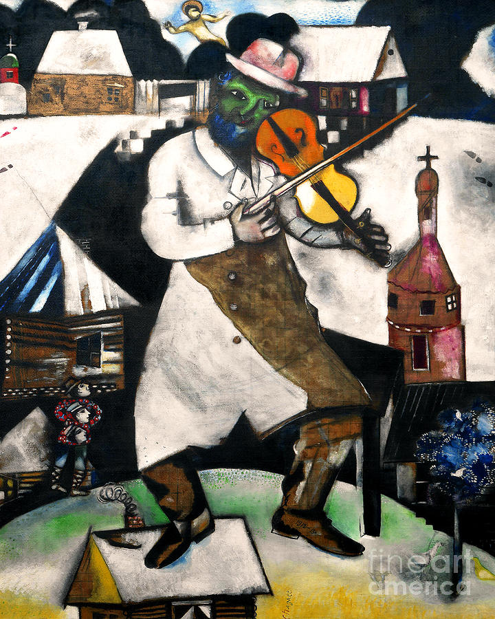Remastered Art The Fiddler by Marc Chagall 20220115 Painting by Marc Chagall