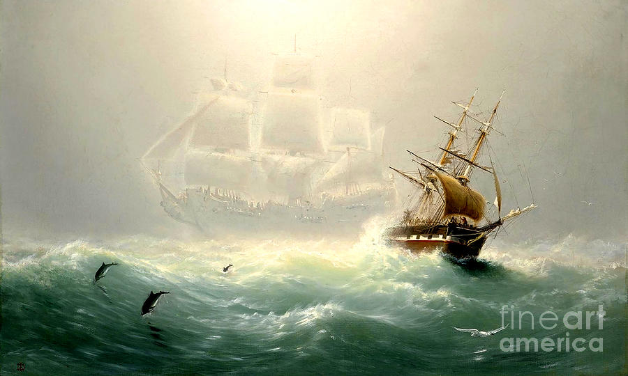 Boat Painting - Remastered Art The Flying Dutchman by Charles Temple DIx 20230429 by Charles Temple DIx