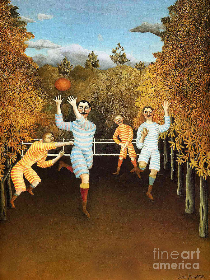 Remastered Art The Football Players by Henri Rousseau 20220109 Painting by - Henri Rousseau