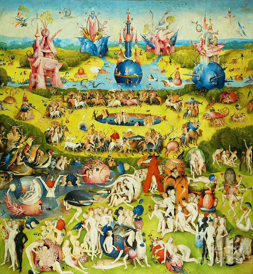 Armageddon Painting - Remastered Art The Garden of Earthly Delights by Hieronymus Bosch Triptych 2 of 3 20210109a by Hieronymus Bosch