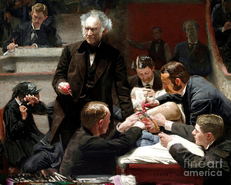 Remastered Art The Gross Clinic Portrait of Doctor Samuel D Gross by Thomas Eakins 20220526 v2 Painting by Thomas Eakins