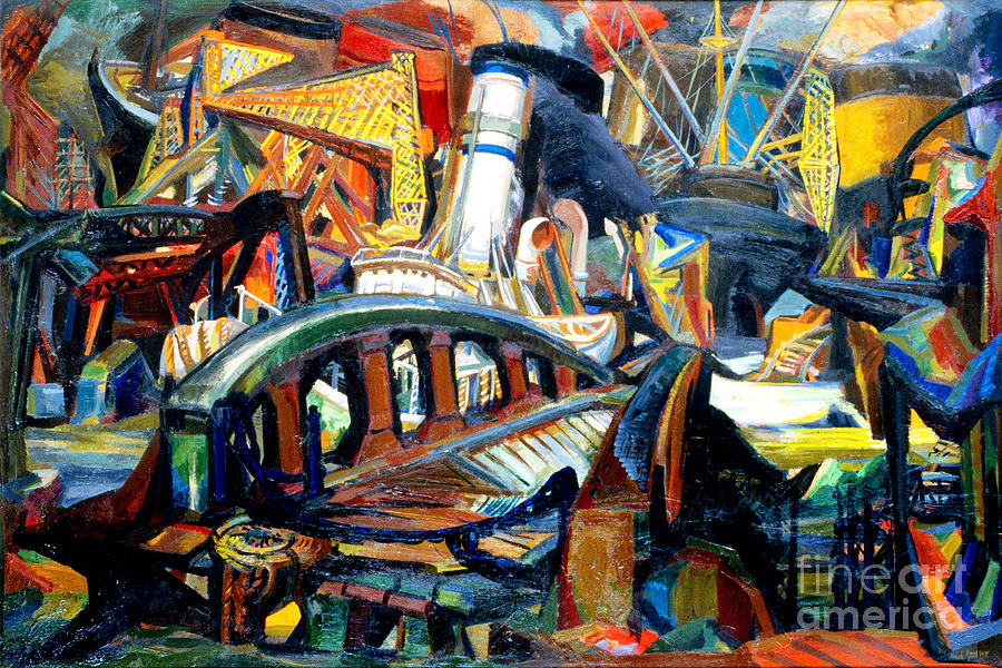 Remastered Art The Harbor by Josef Presser 20220115              Painting by Josef Presser