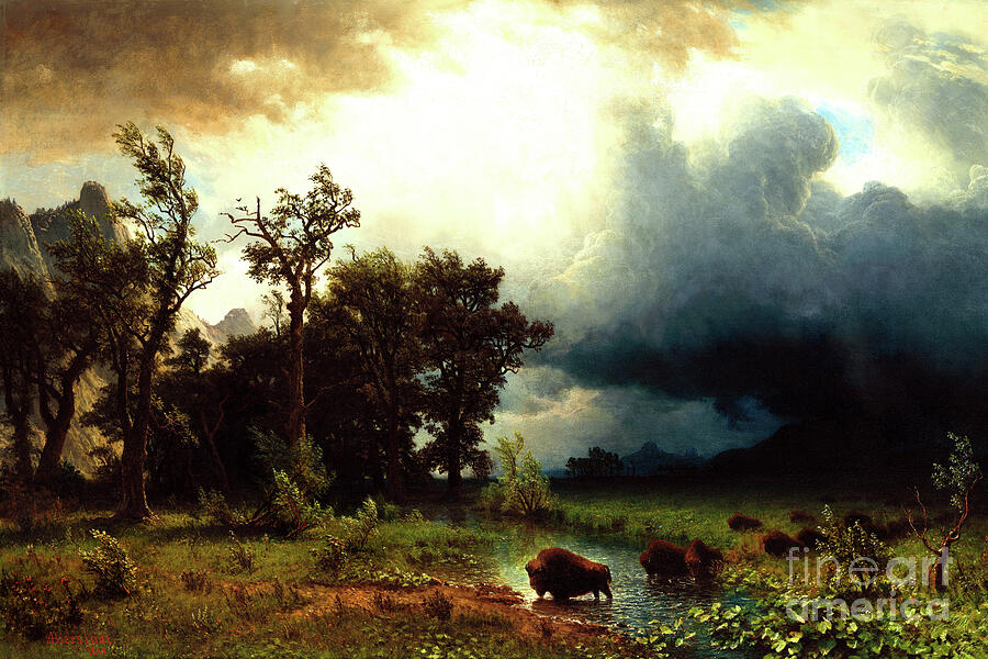 Remastered Art The Impending Storm by Albert Bierstadt 20220428 Painting by Albert-Bierstadt
