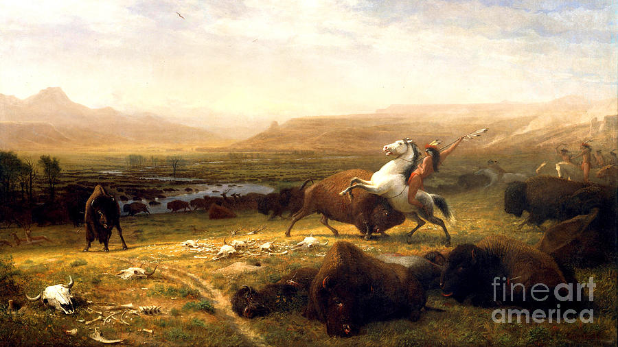 Remastered Art The Last Buffalo by Albert Bierstadt 20220404 Painting by Albert-Bierstadt
