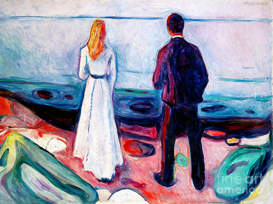 Remastered Art The Lonely Ones by Edvard Munch 20240108 Painting by - Edvard Munch