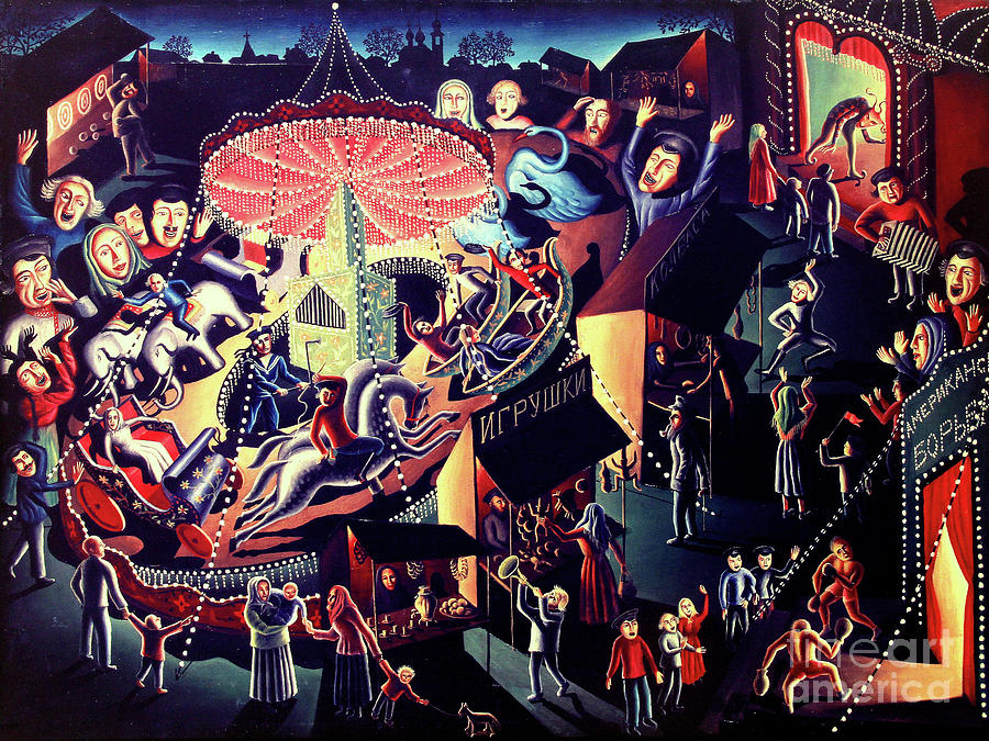 Remastered Art The Merry Go Round by Walter Spies 20220511 Painting by Walter Spies