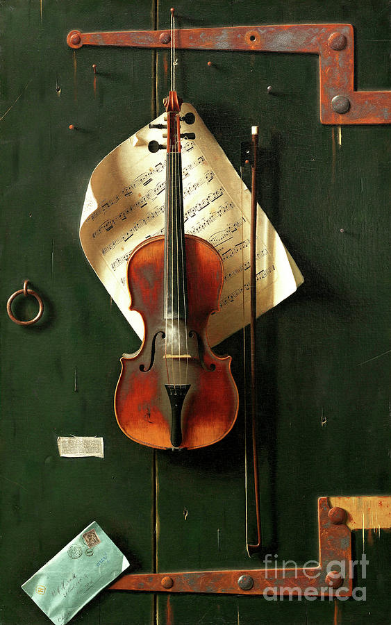 Remastered Art The Old Violin by William Michael Harnett 20240210 Painting by William Michael Harnett