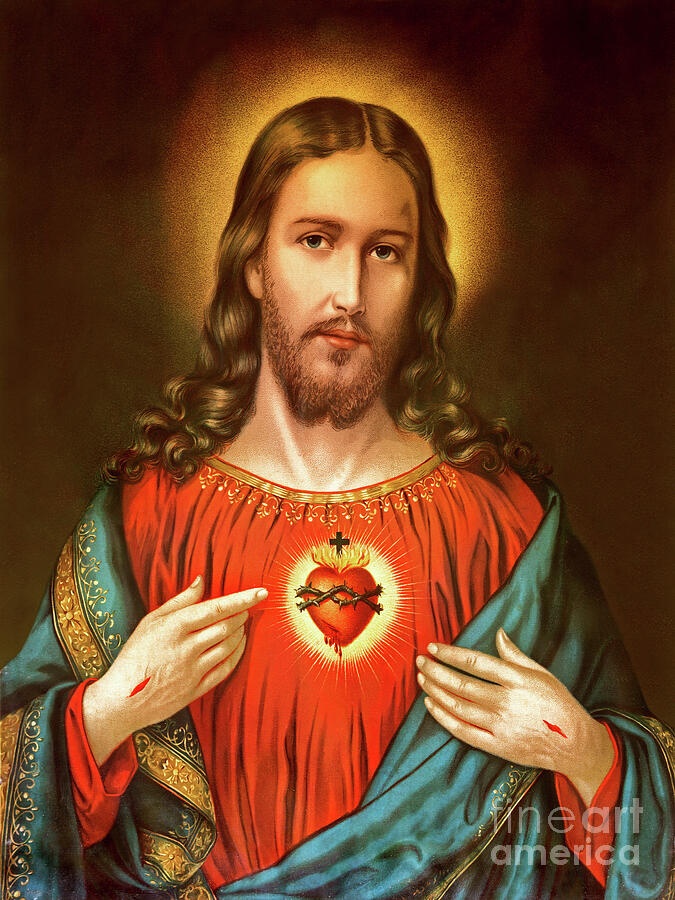 Remastered Art The Sacred Heart of Jesus by Unknown 20240226 Painting by Unknown