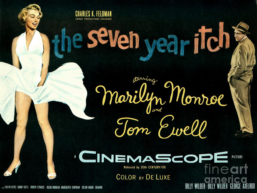 Remastered Art The Seven Year Itch Starring Marilyn Monroe 20230526 Mixed Media by Movie Studio Artist