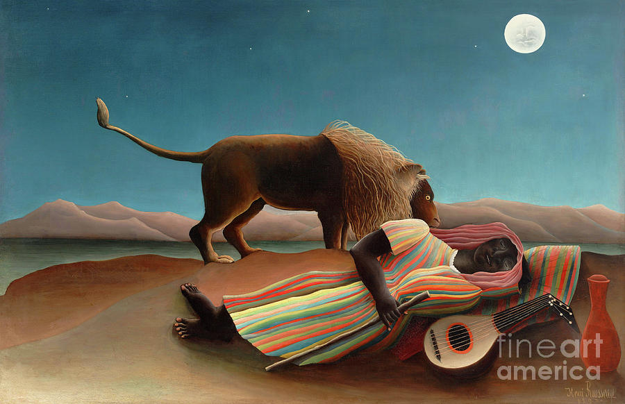 Remastered Art The Sleeping Gypsy by Henri Rousseau 20231229 Painting by - Henri Rousseau