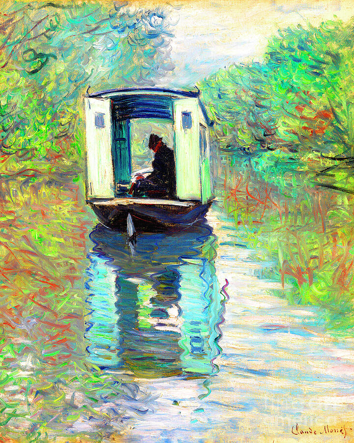 Remastered Art The Studio Boat 1876 by Claude Monet 20240219 Painting by - Claude Monet