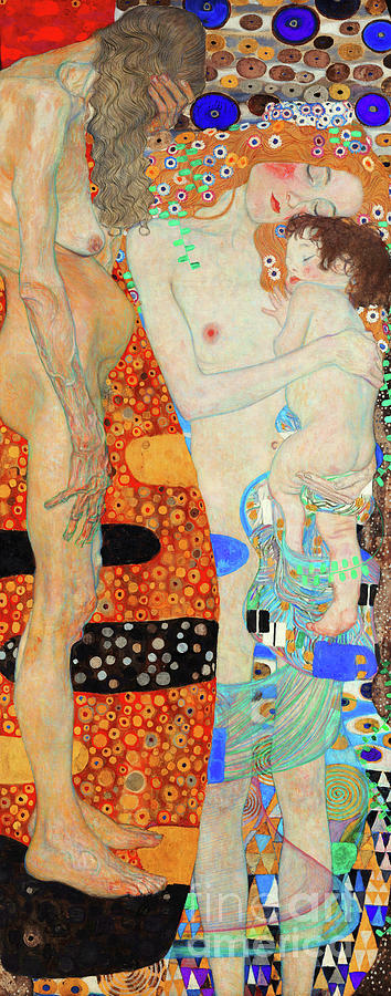 Remastered Art The Three Ages Of Woman by Gustav Klimt 20120401 Long Painting by Gustav-Klimt