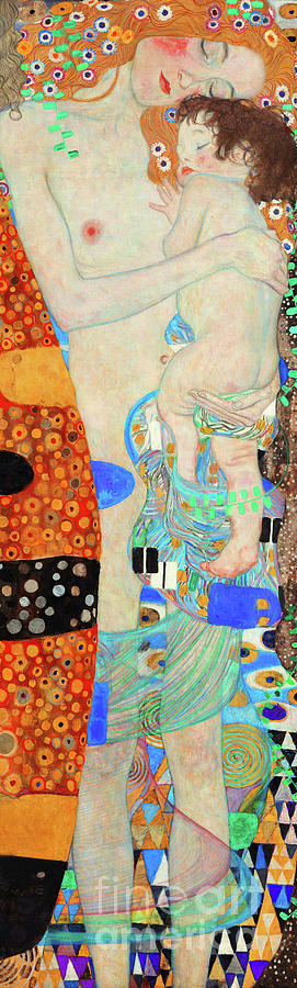 Remastered Art The Three Ages Of Woman by Gustav Klimt 20120401 Long v2 Painting by Gustav-Klimt