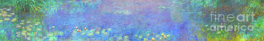 Remastered Art The Water Lilies Morning by Claude Monet 20220520 Painting by - Claude Monet