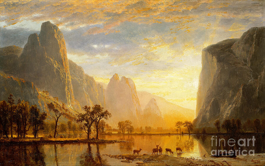 Albert Bierstadt  Painting - Remastered Art Valley of The Yosemite by Albert Bierstadt 202403 by Albert-Bierstadt