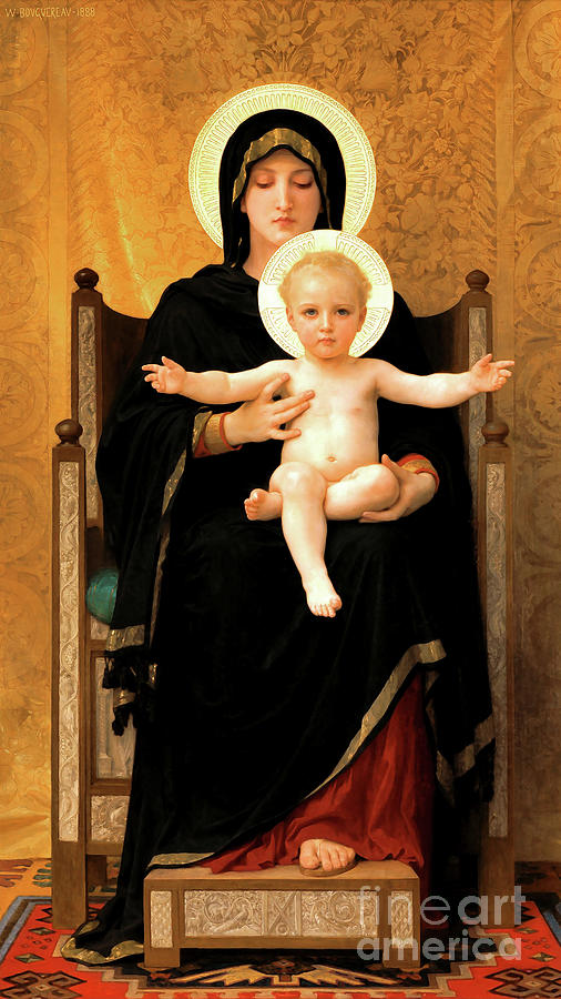 Remastered Art Virgin And Child by William Adolphe Bouguereau 20220501 Painting by William Adolphe Bouguereau