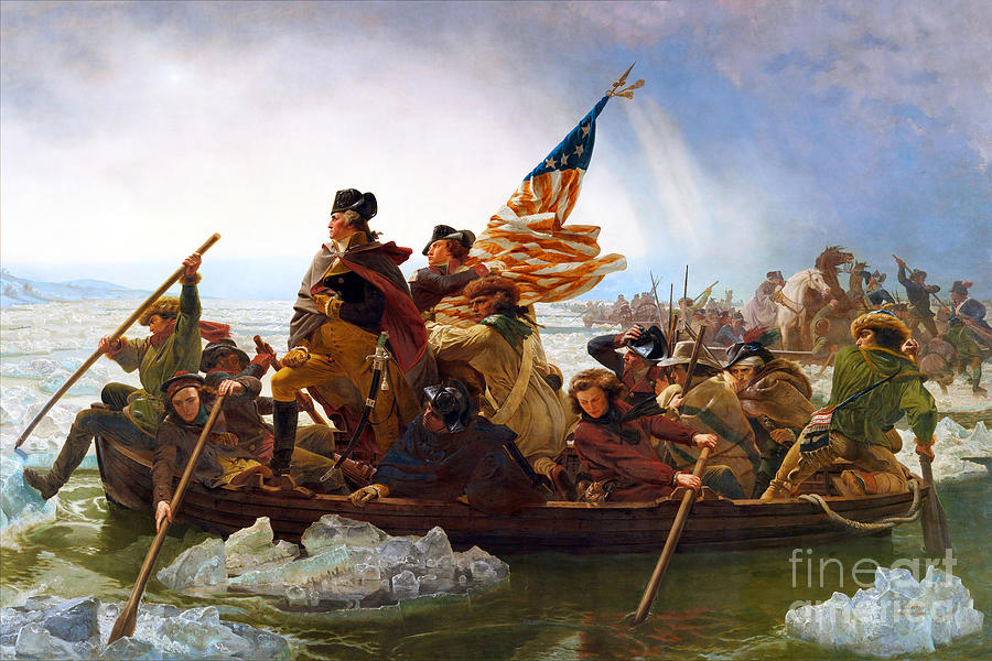 Independence Day Painting - Remastered Art Washington Crossing The Delaware by Emauel Leutze 20200202 by Emauel Leutze
