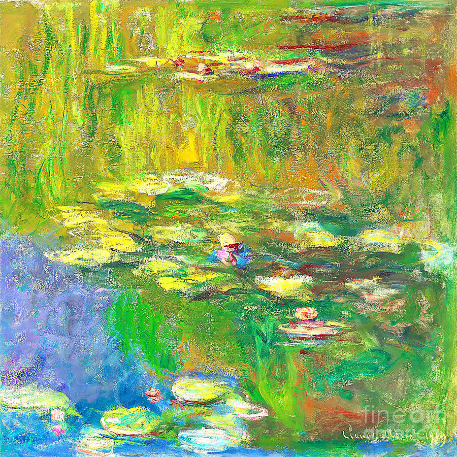 Remastered Art Water Lily Pond by Claude Monet 20231226 Painting by - Claude Monet