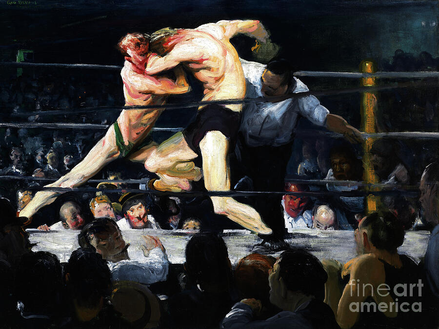 Remastered George Stags At Sharkeys by George Wesley Bellows 20170408 Painting by George Wesley Bellows