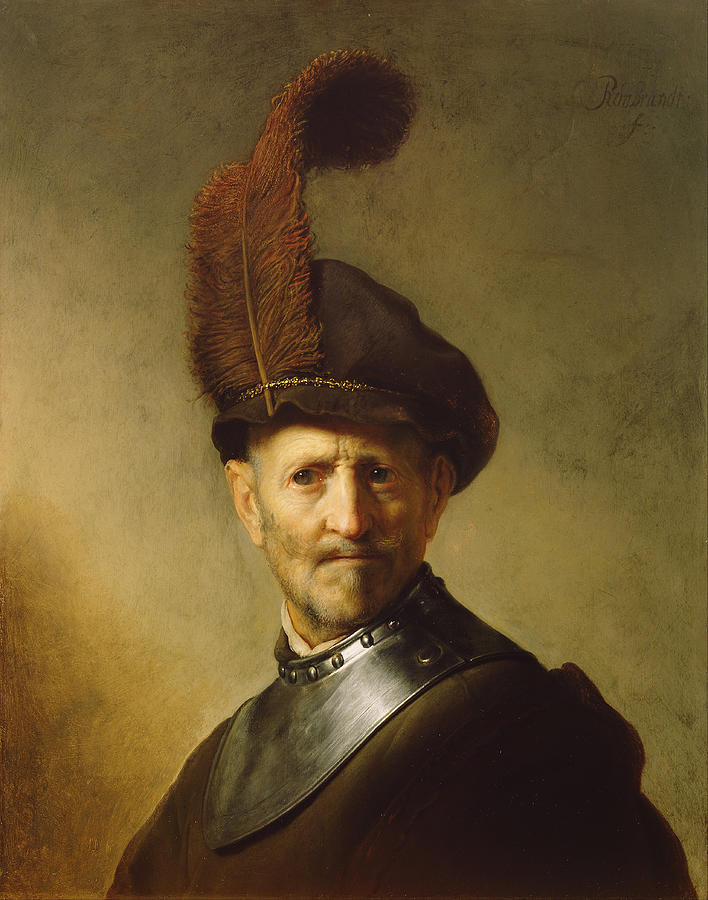 Rembrandt, An Old Man in Military Costume, 1630 Painting by MotionAge Designs