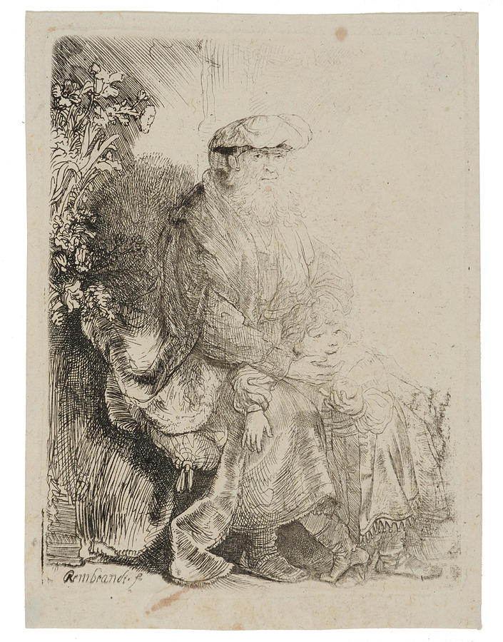 Rembrandt Harmensz Van Rijn 1606-1669 Abraham Caressing Isaac Painting