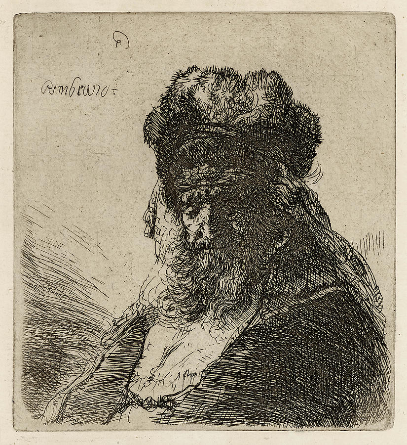 Rembrandt Harmensz Van Rijn 1606-1669 Bearded Old Man Painting