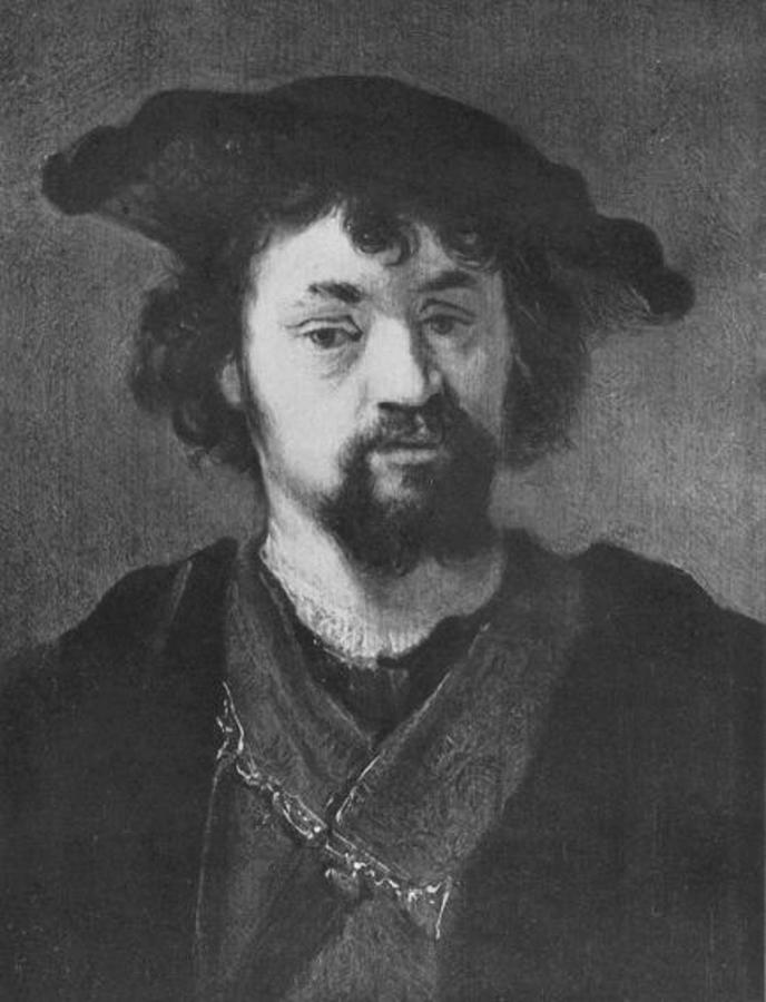 Rembrandt - Man with a Black beret Painting by Les Classics - Fine Art ...