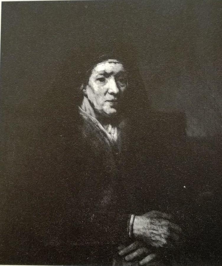 Rembrandt - Portrait of a Seated Old Woman with Clasped Hands Painting ...