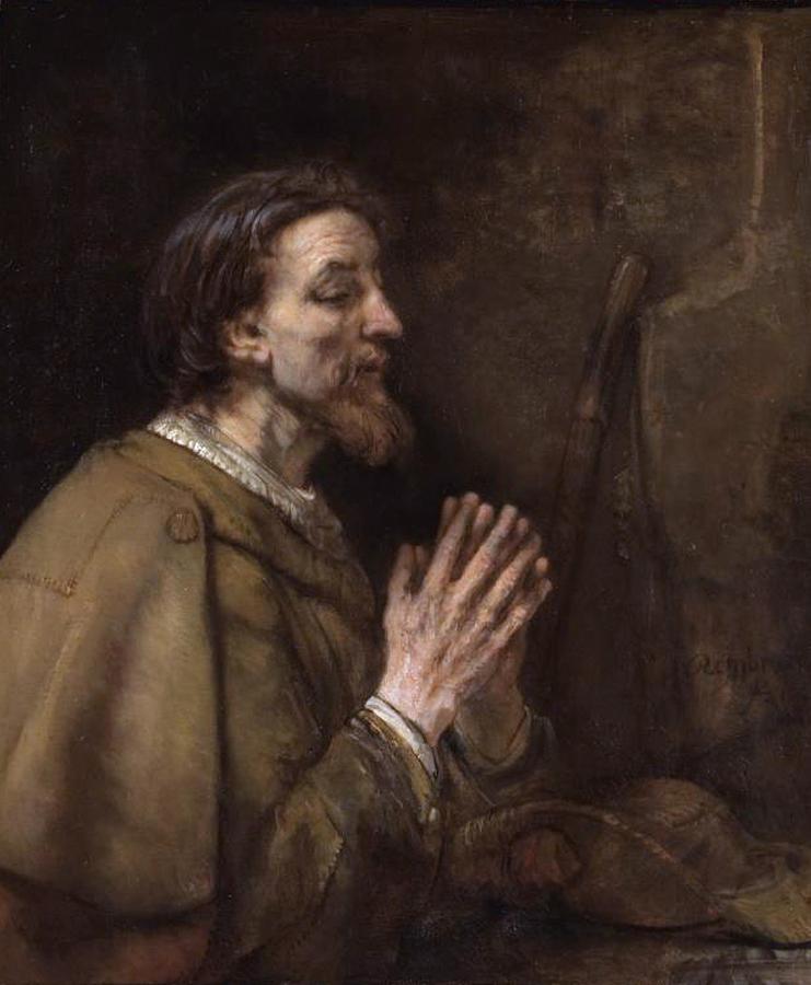 Rembrandt - St. James the Greater praying Painting by Les Classics