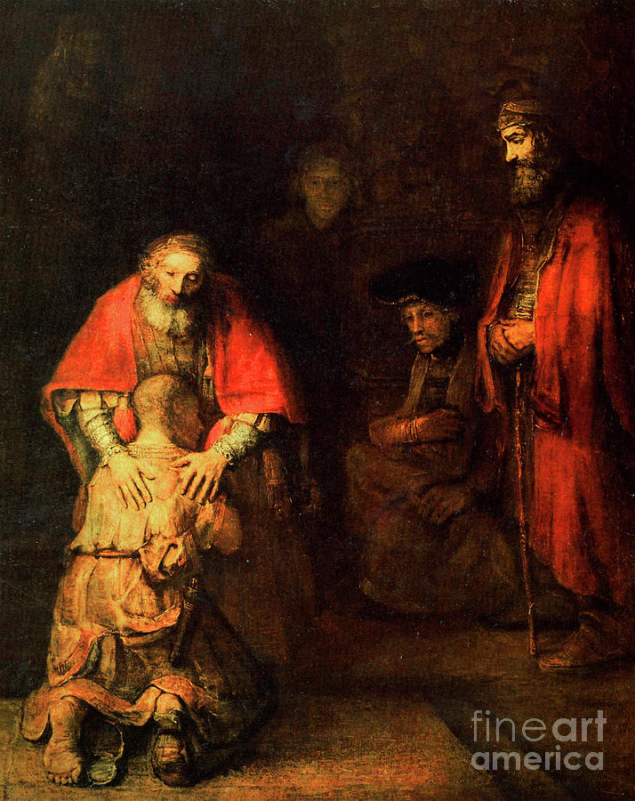 Rembrandt - The Prodigal Son Returns Painting by Doc Braham