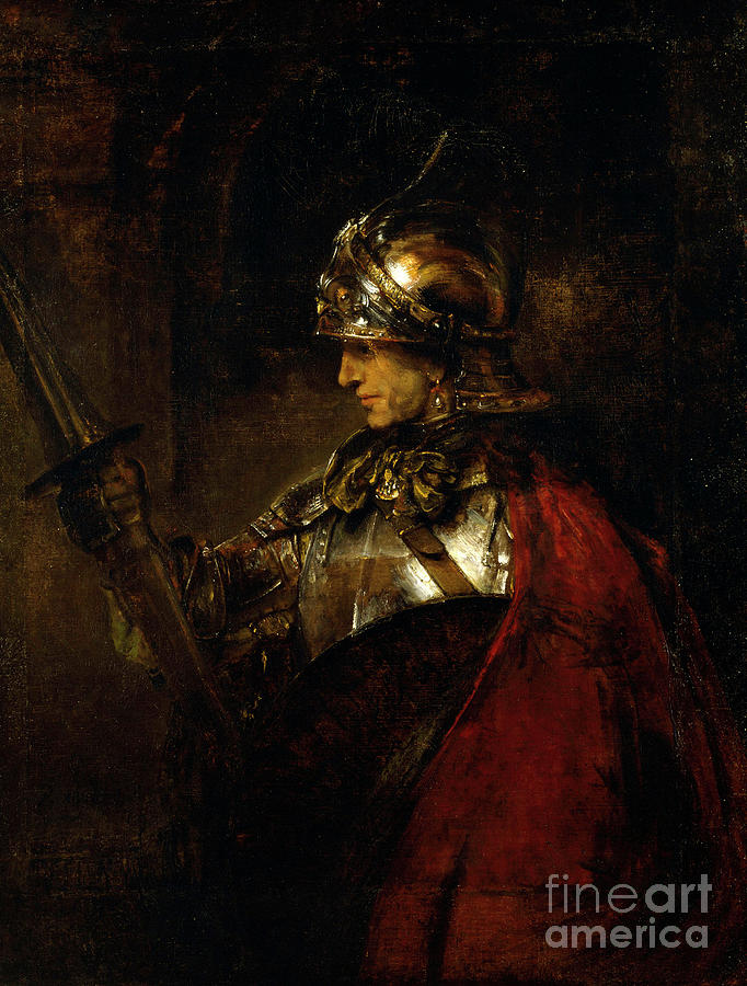 Rembrandt van Rijn - Alexander the Great or Man in Armour Painting by Alexandra Arts
