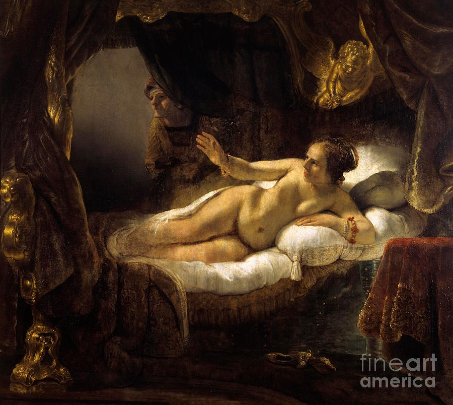 Rembrandt van Rijn - Danae Painting by Alexandra Arts