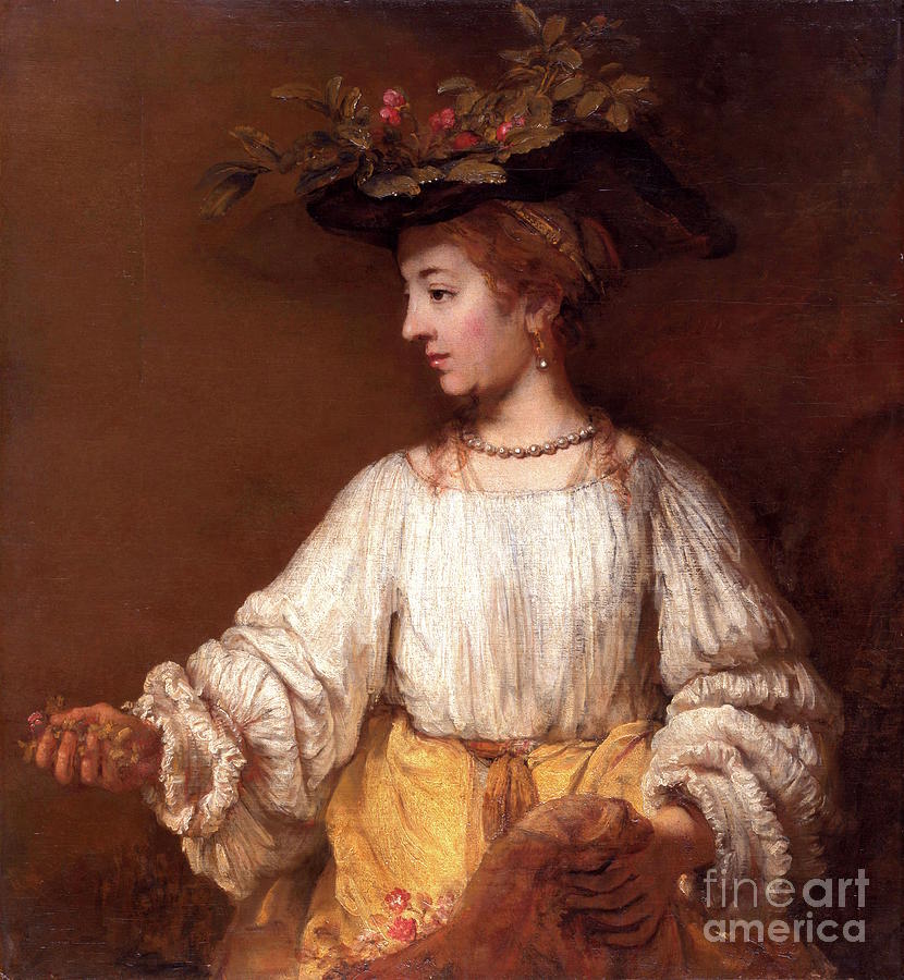 Rembrandt van Rijn - Flora Painting by Alexandra Arts
