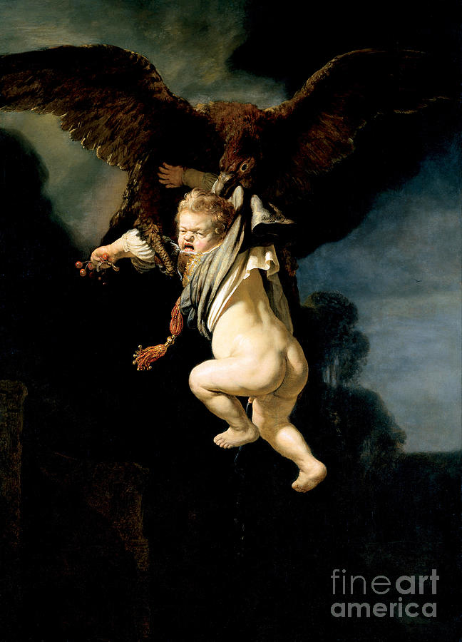 Rembrandt van Rijn - The Abduction of Ganymede Painting by Alexandra Arts