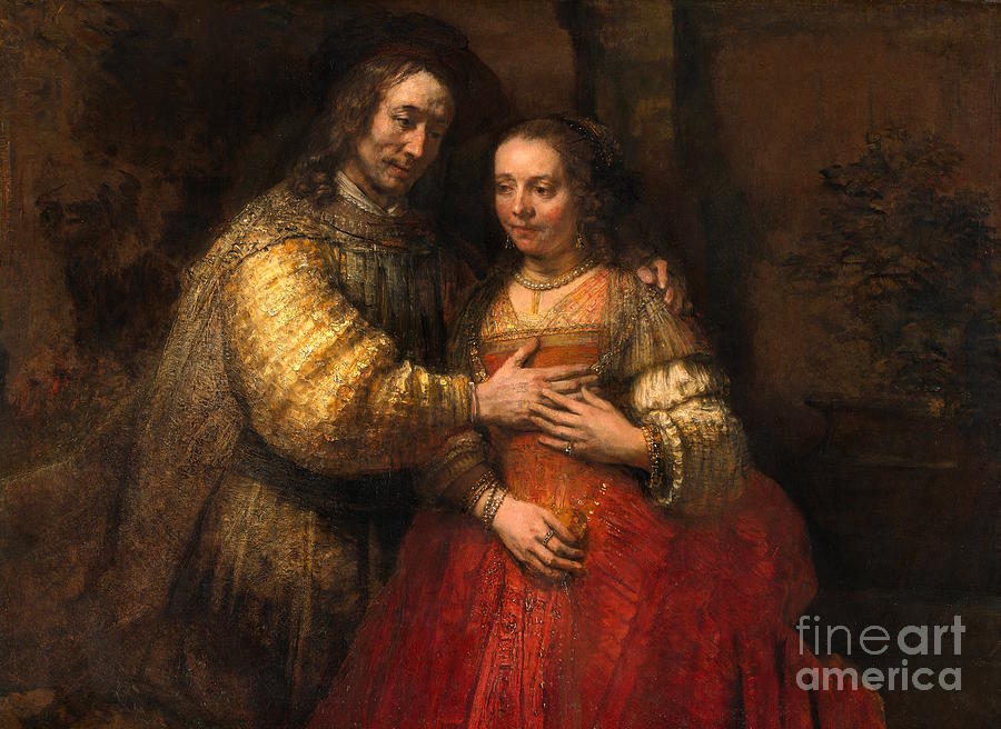 Rembrandt van Rijn - The Jewish Bride Painting by Alexandra Arts