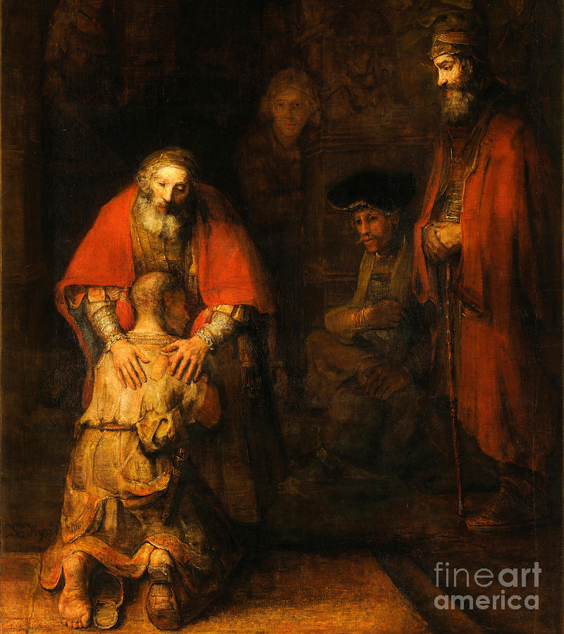 Rembrandt van Rijn - The Return of the Prodigal Son Painting by Alexandra Arts