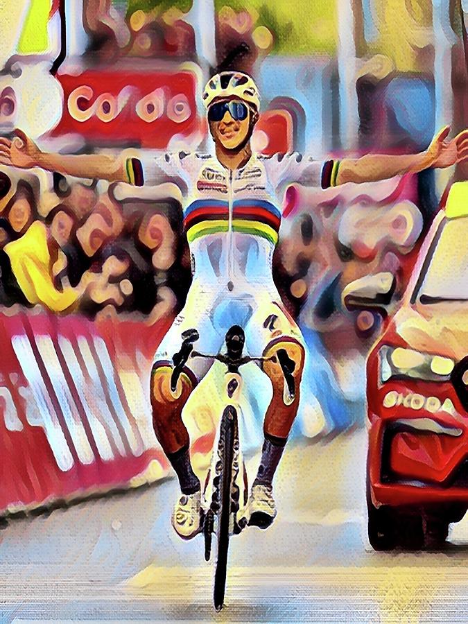 Remco Evenepoel Poster - Belgian Cyclist - Sports Wall Art Decor ...
