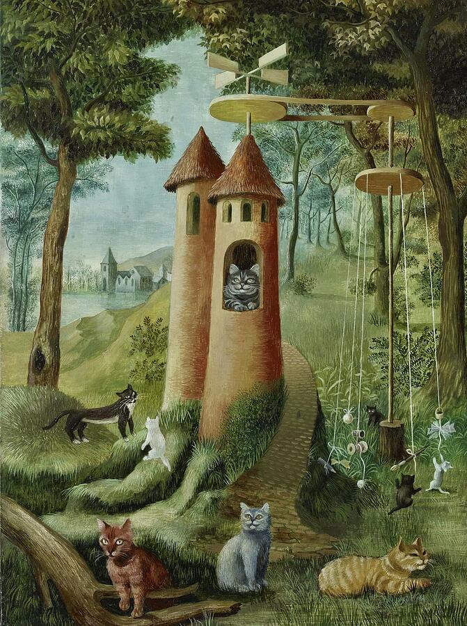 Remedios Varo Cats Paradise Painting By Dan Hill Galleries Fine Art   Remedios Varo Cats Paradise Dan Hill Galleries 