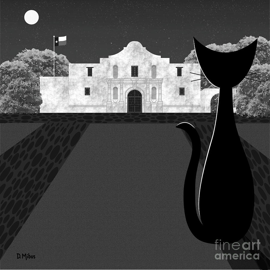Remember the Alamo Cat Digital Art by Donna Mibus